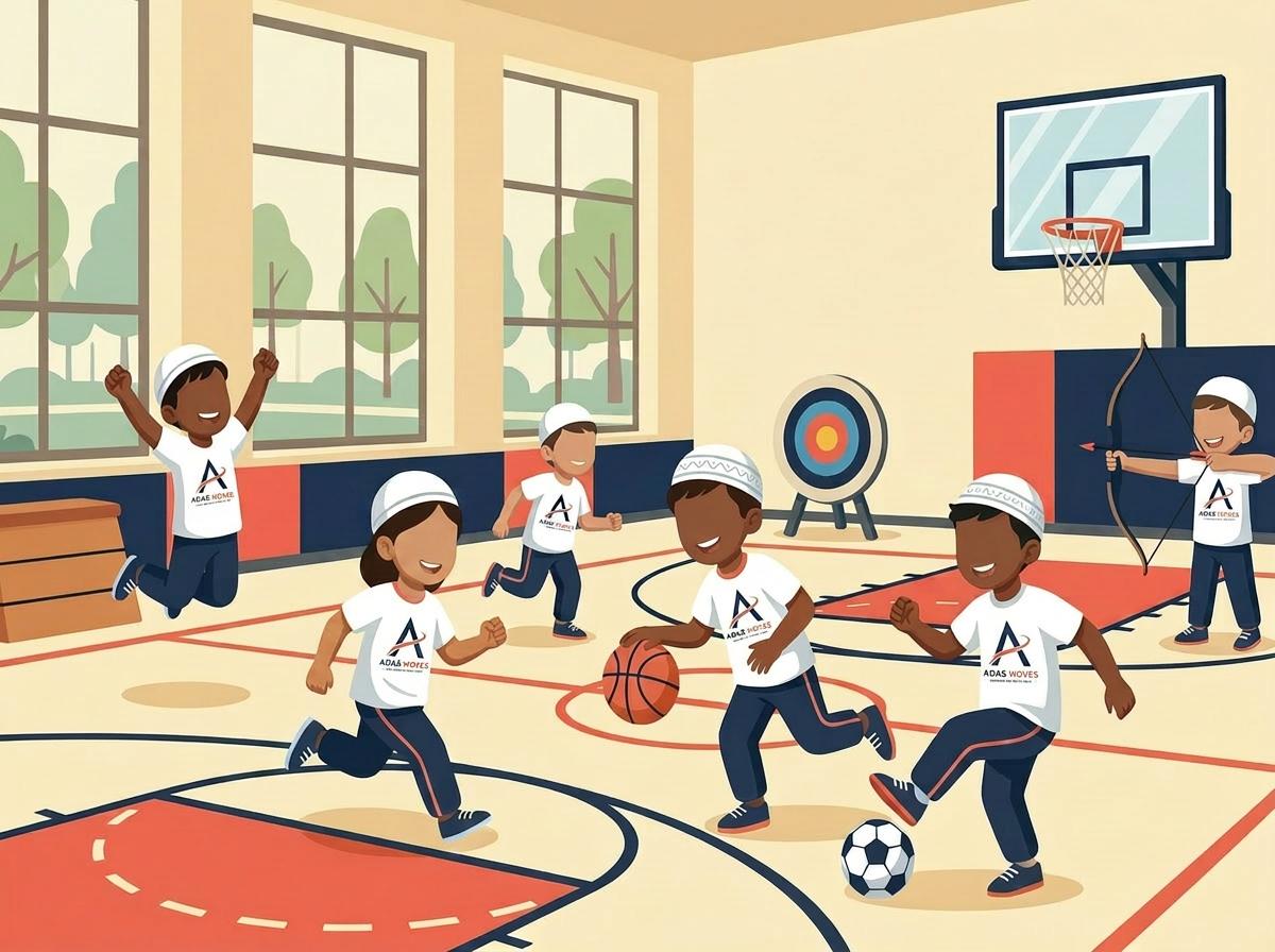 Kinderen sporten samen in een gymzaal